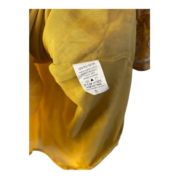 Hayden Women's Yellow Bandana Print Ruffle Sleeve Peplum Top Size S - Picture 6 of 9